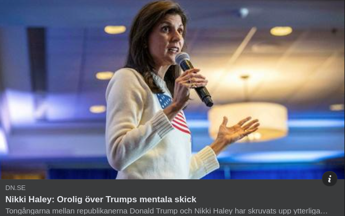 Haley Orolig Över Trumps Mentala Skick