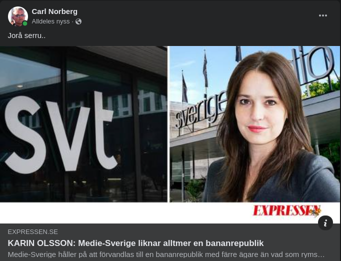 Svenskt Mediebananrepublikutseende I Expressen