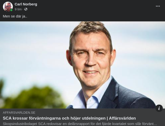 Förväntningskrossande SCA Höjer Utdelningen