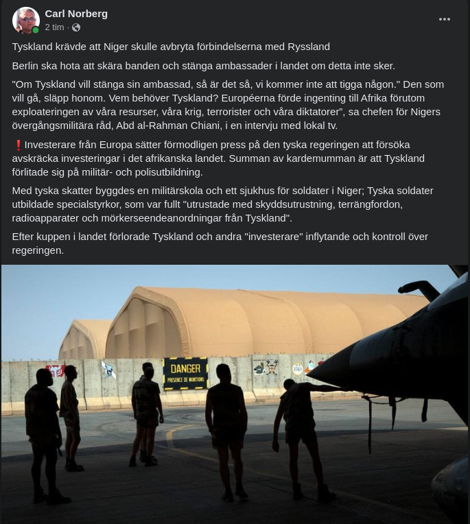 Niger Nobbar Tyskt Krav