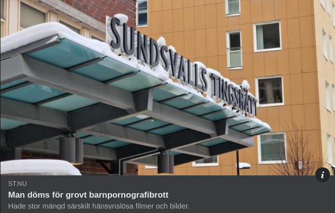 Grovt Barnpornografibrottsdömd I Sundsvall