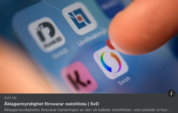 Åklagarförsvarad Swishlista