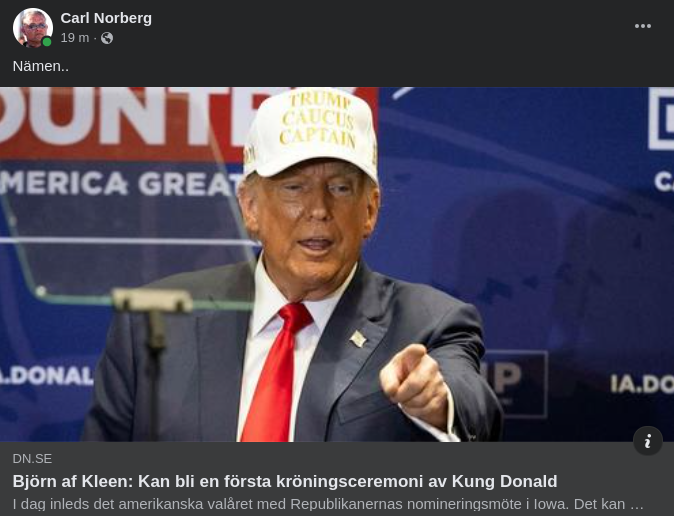 Kung Trump I DN