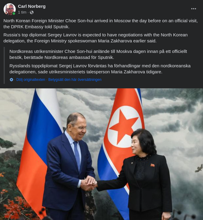 Nordkoreas Utrikesminister & Lavrov I Moskva
