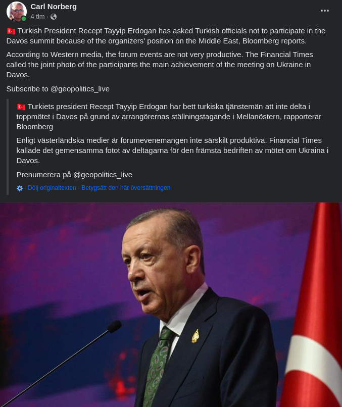 Turkiskt Ickedeltagande I Davos