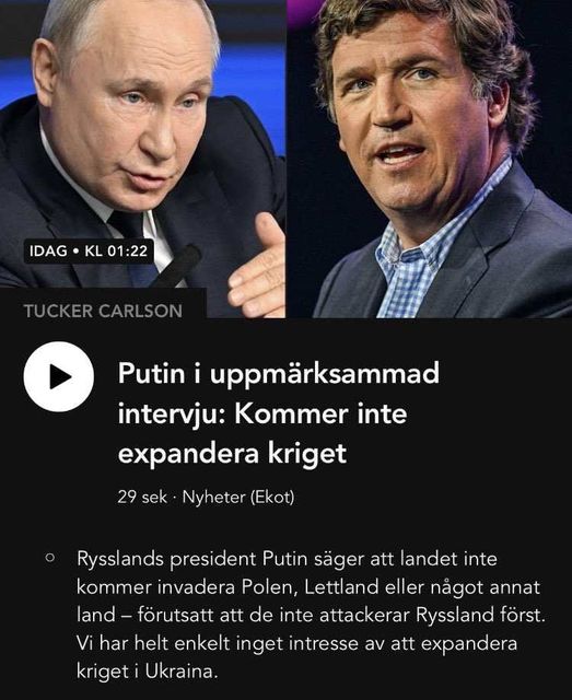 Putin Kommer Inte Att Krigsexpandera