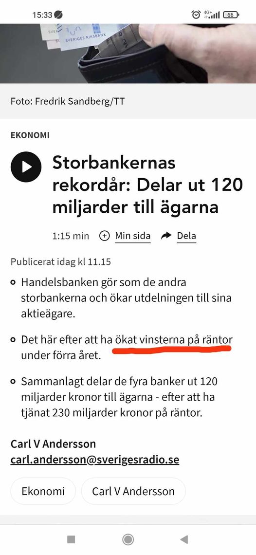 Folkbildande Bankräntevinstutdelning