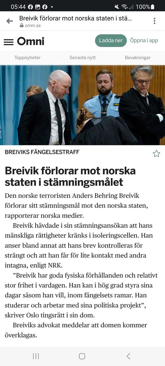 Stämningsmålsförlorande Breivik