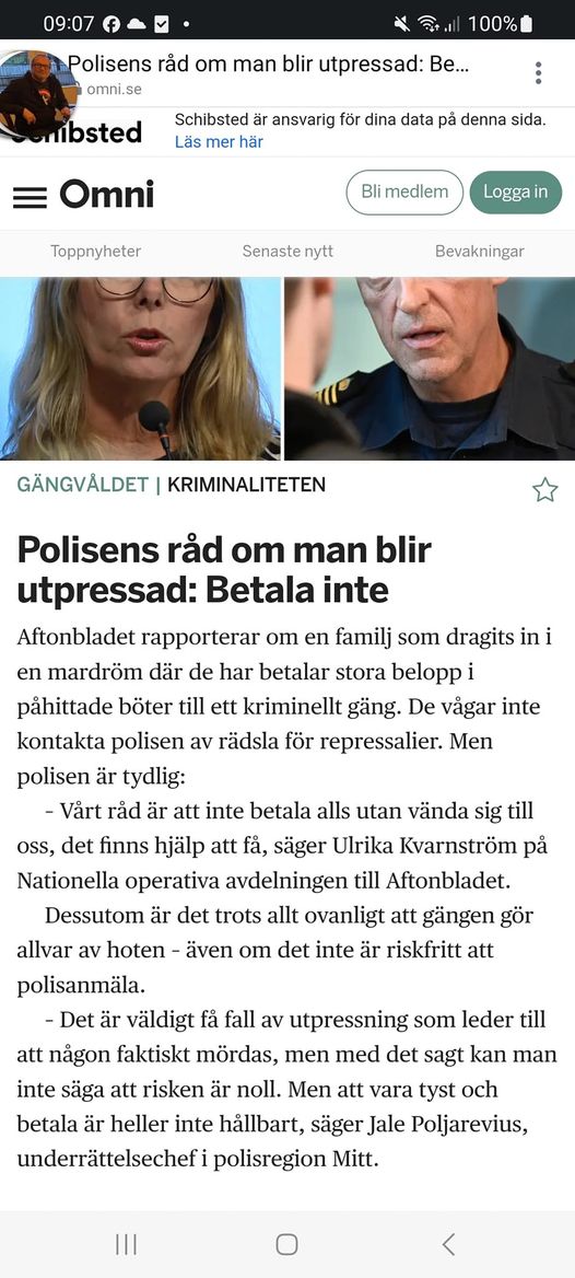 Polisråd Vid Utpressning