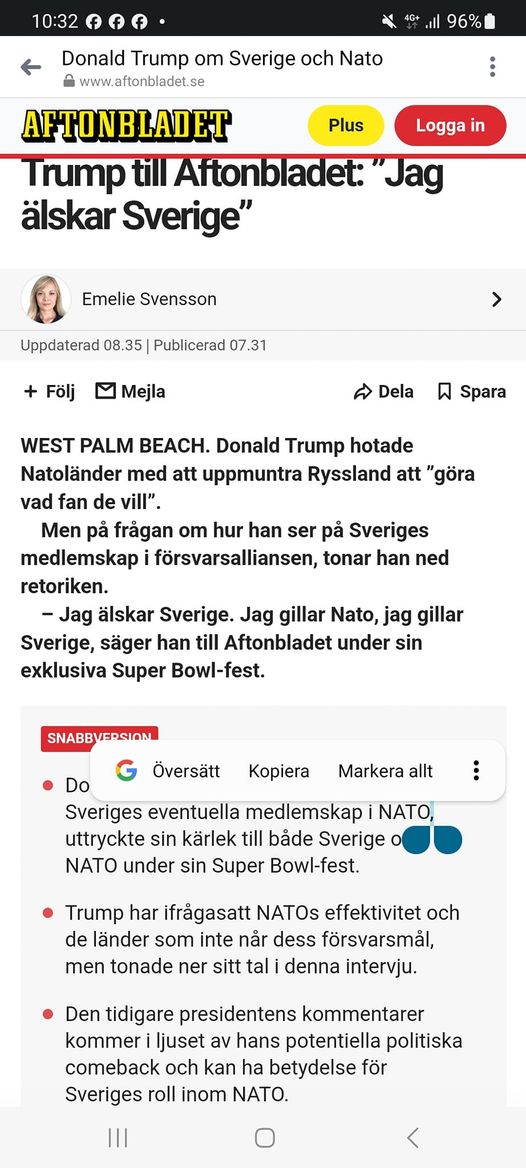 Trump Älskar Sverige