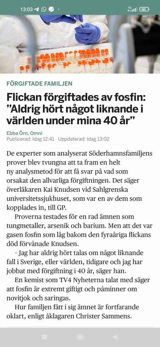 Fosfin Bakom Förgiftning I Söderhamn