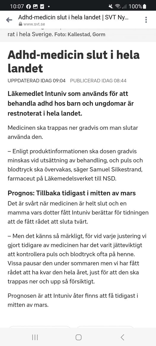 Adhd-Medicin Nationellt Slut