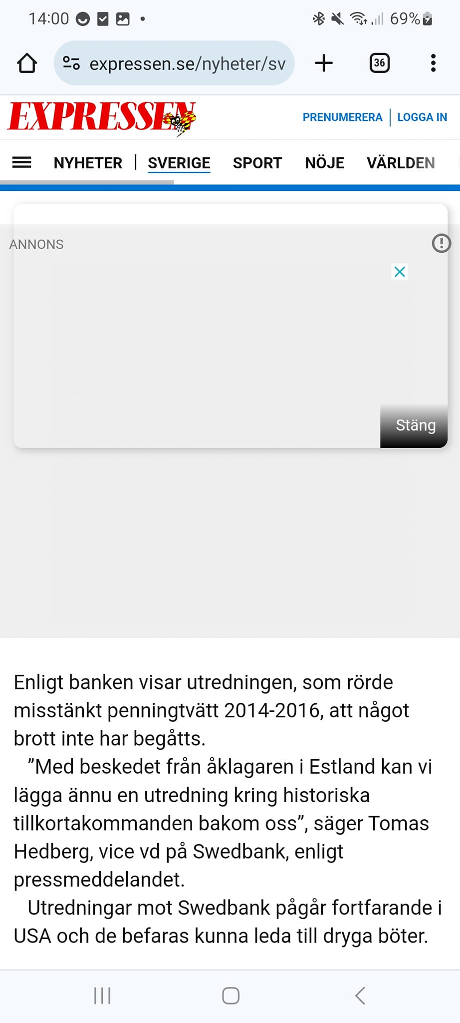 Estländsk Utredning Visar Inga Swedbanksbrott