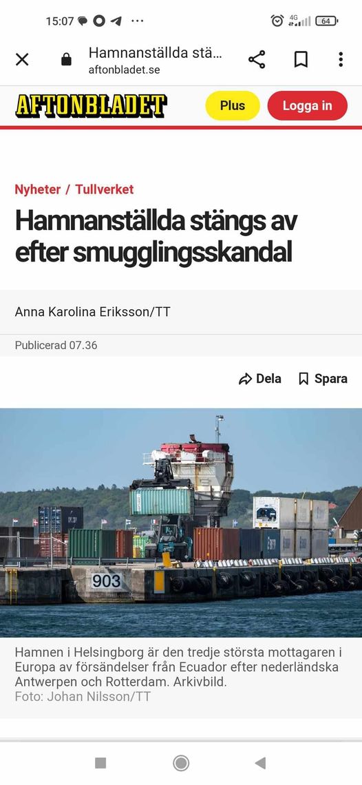 Smugglingsskandalsavstängda Hamnanställda