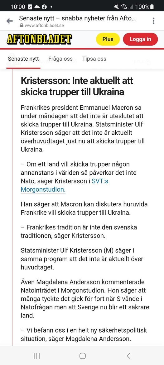 Inaktuellt Med Svensk Trupp Till Ukraina
