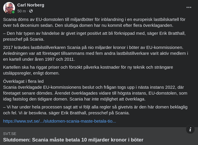 Miljardböter För Scania