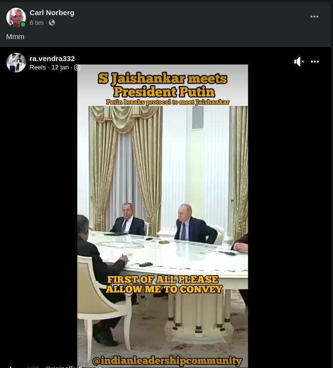 Jaishankar Möter Putin