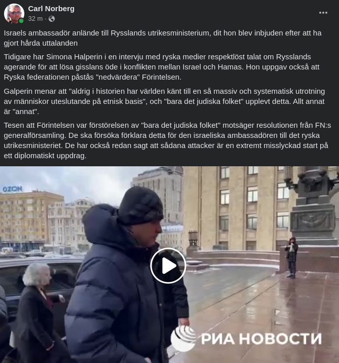 Förklaringsskyldig Israelisk Ambassadör