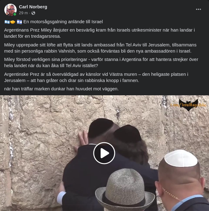 Argetinas President Miley Anländer Till Israel