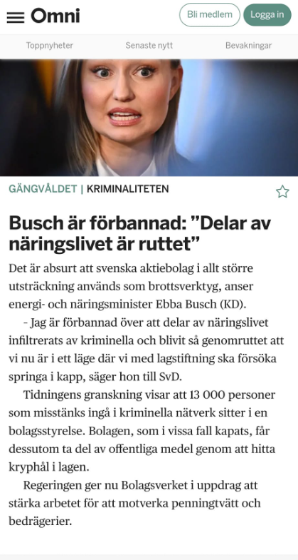 Delruttet Näringsliv & Förbannad Busch