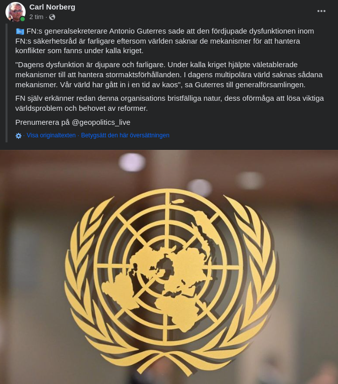 Antonio Guterres: Fördjupat Dysfunktionellt FN