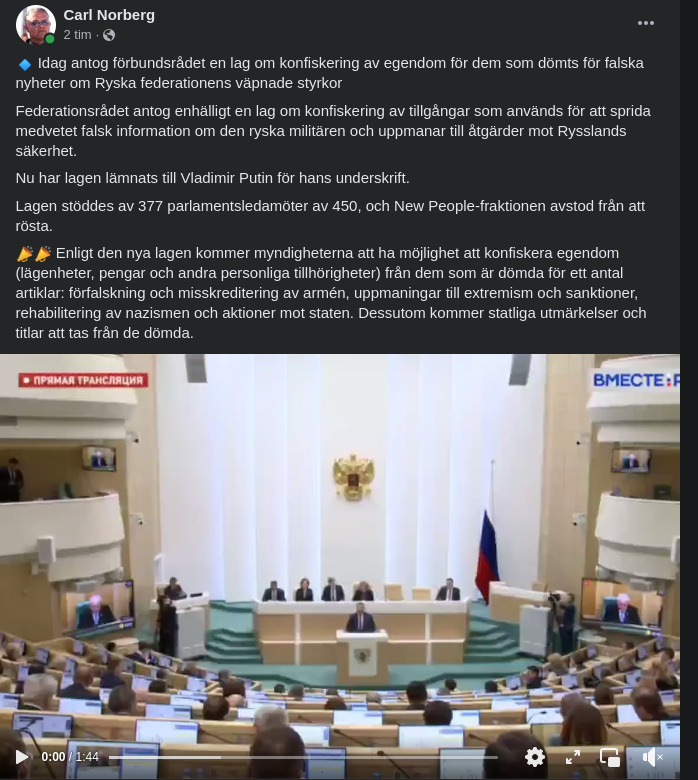 Rysk Konfiskeringslag Antagen