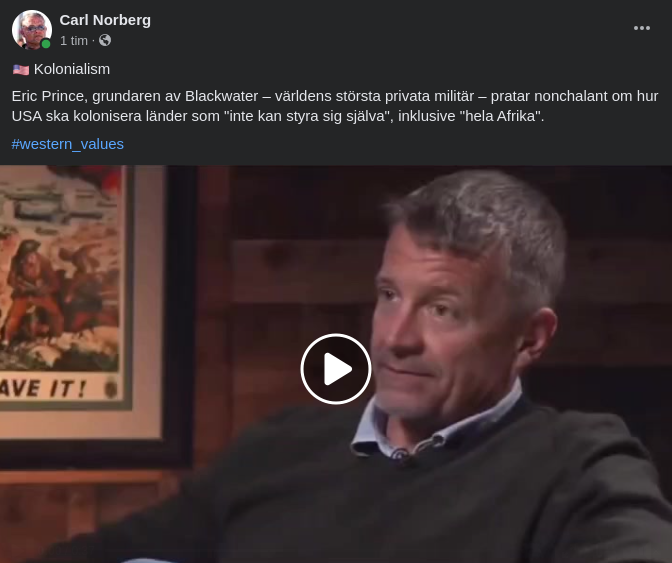 Koloniseringsentusiastisk Eric Prince