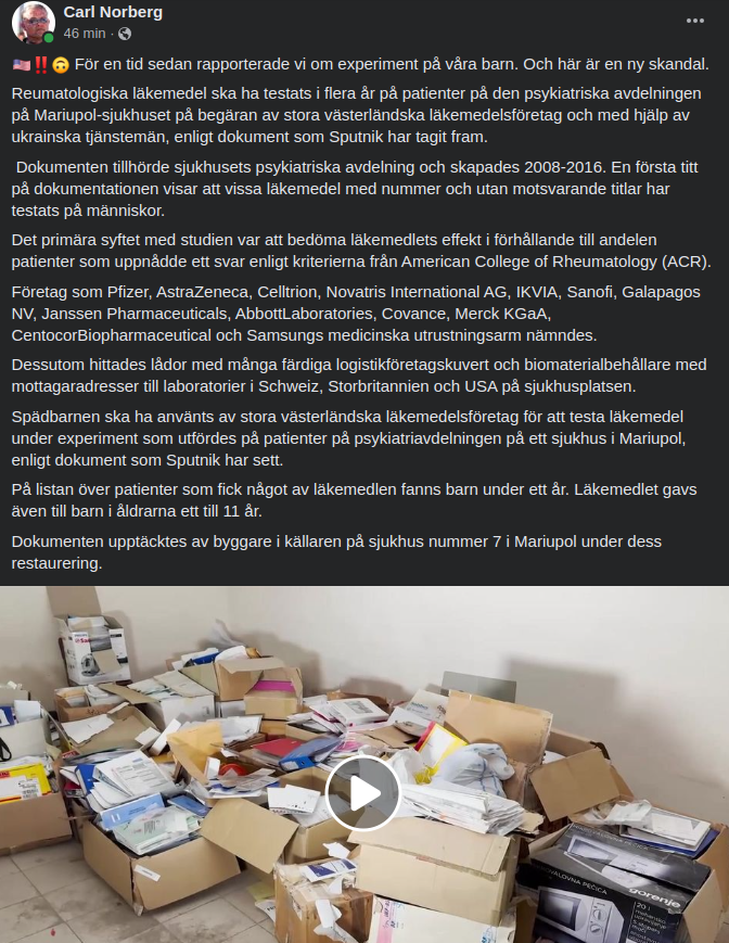 Dokumenterade Ukrainska Läkemedelstester