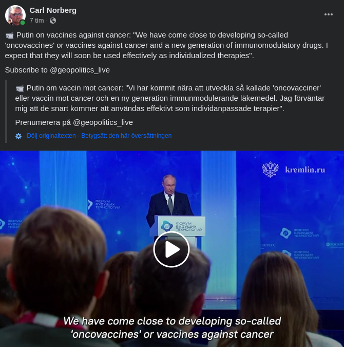 Putin & Cancervaccin