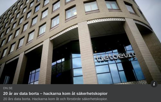 Säkerhetskopior Förstörda För Tietoevry