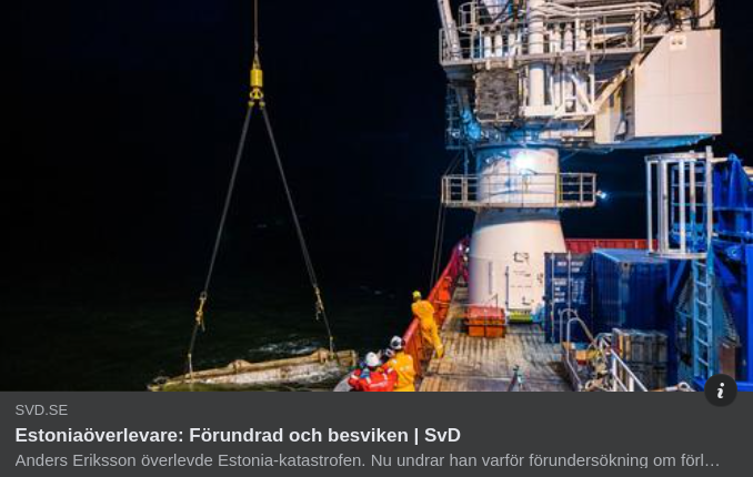 Förundrad & Besviken Estoniaöverlevare