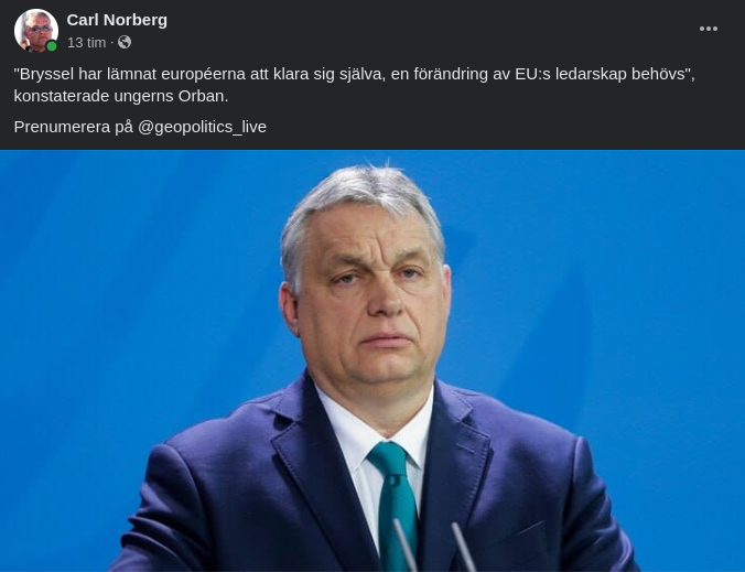 Orbán Konstaterar EU-Ledningsförändringsbhov