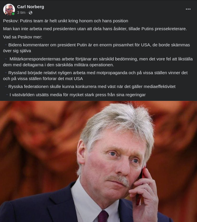 Sagt Av Peskov