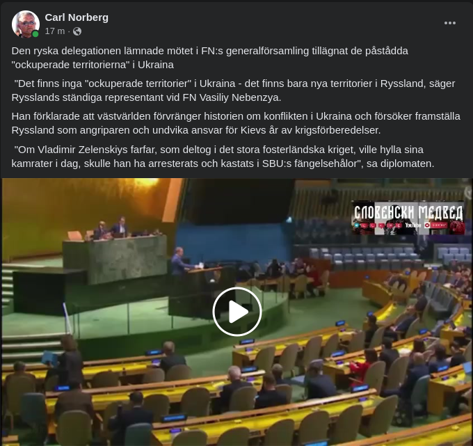 Ryskt I FN Om Ockuperade Ukrainska Territorier