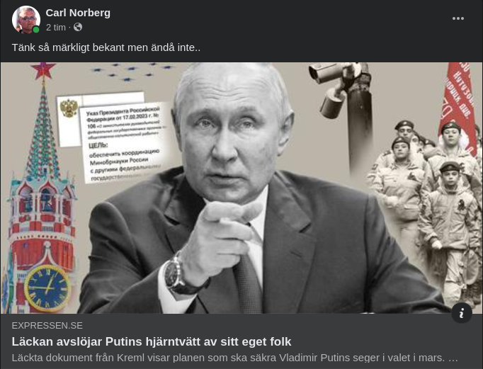 Befolkningshjärntvättande Putin I Expressen