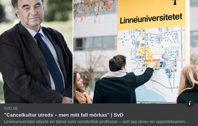 Normkritisk Professur & Linnéuniversitetet I SvD