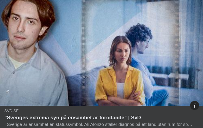 Extremt Svensk Ensamhetssyn I SvD Igen