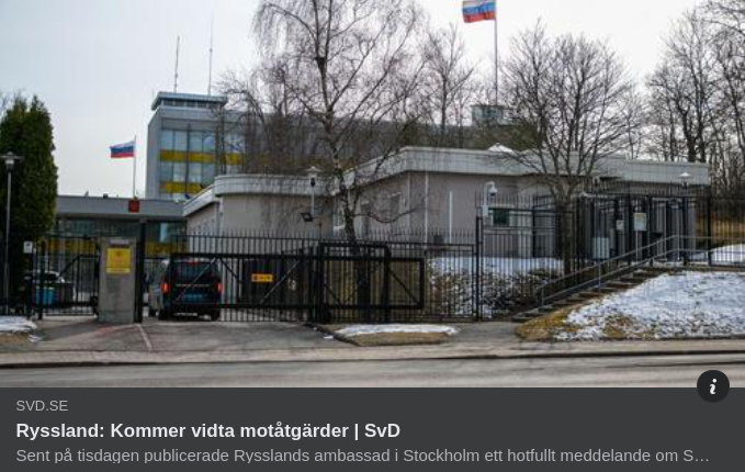 SvD Kommenterar Den Ryska Ambassadens Långa Telegram-Inlägg Som Till Synes Hotfullt