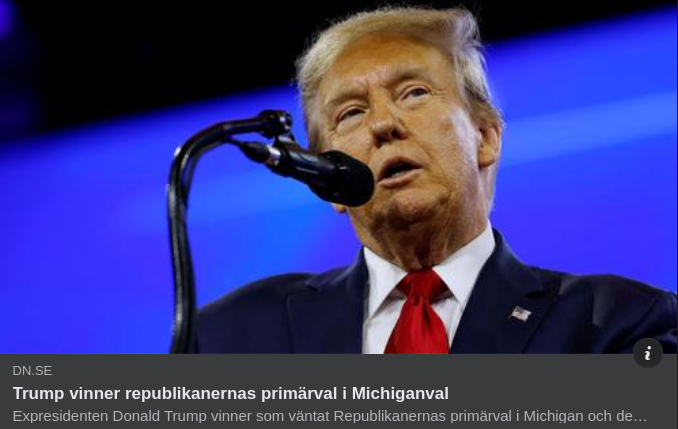 Primärvalsvinnande Trump I DN