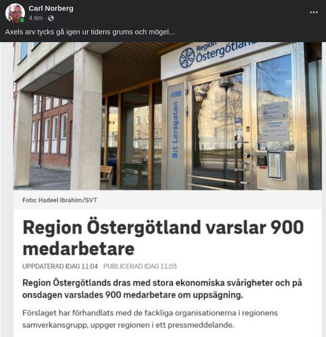 Regionvarsel I Östergötland
