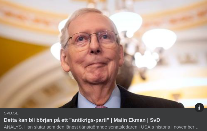 Amerikanskt "Anti-Krigs Parti" I SvD