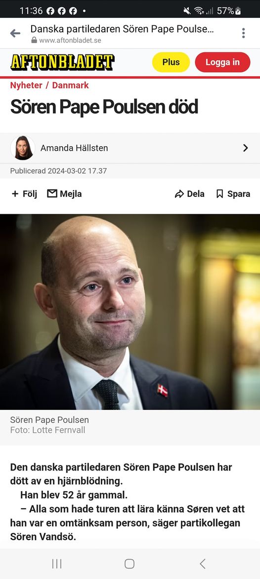 Dansk Partiledare Död