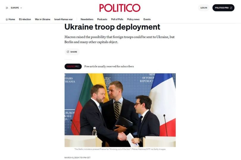 Fransk Allians För Trupper Till Ukraina