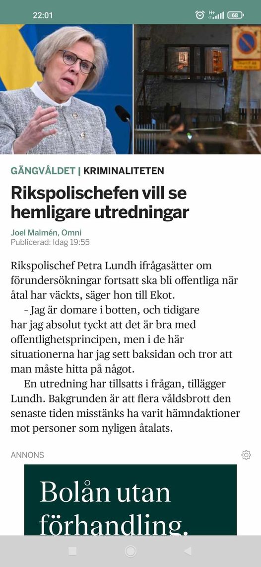 Rikspolischefen Ifrågasätter Offentliga Förundersökningar Efter Väckt Åtal