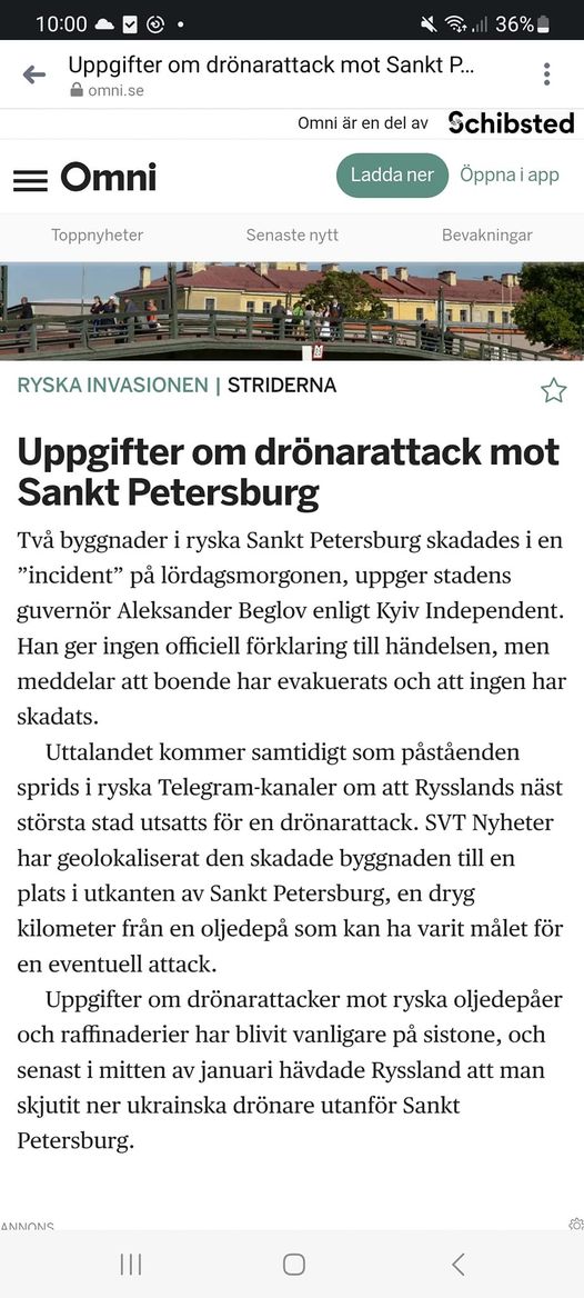 Drönarattack I Sankt Petersburg..