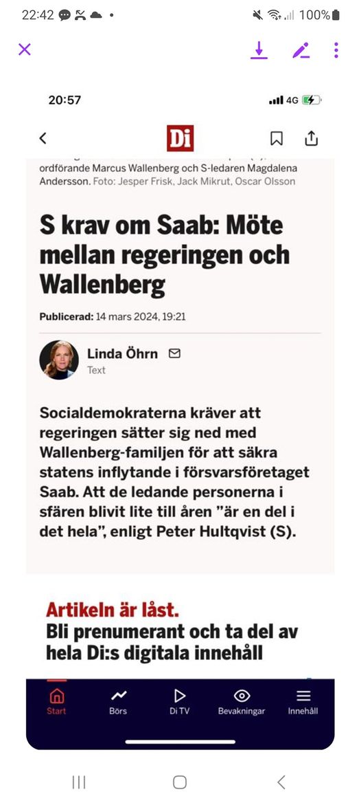 S, Regeringen, SAAB & Wallenberg