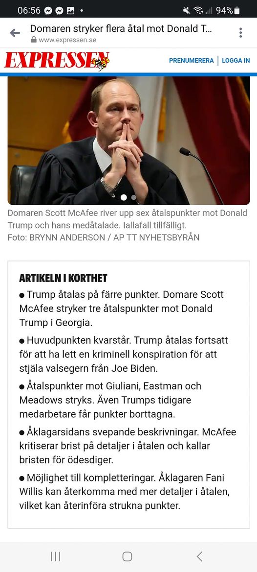 Borttagna Åtalspunkter För Trump