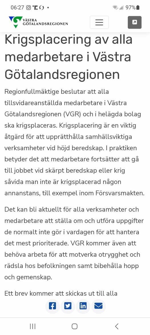 Krigsplacerade I Västra Götalandsregionen