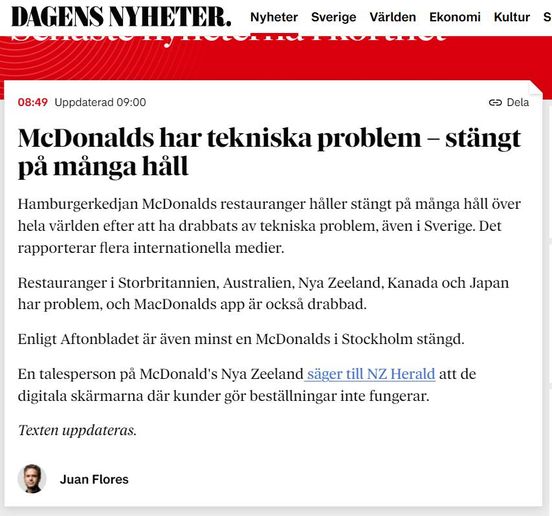 Globala Teknikproblem För McDonalds
