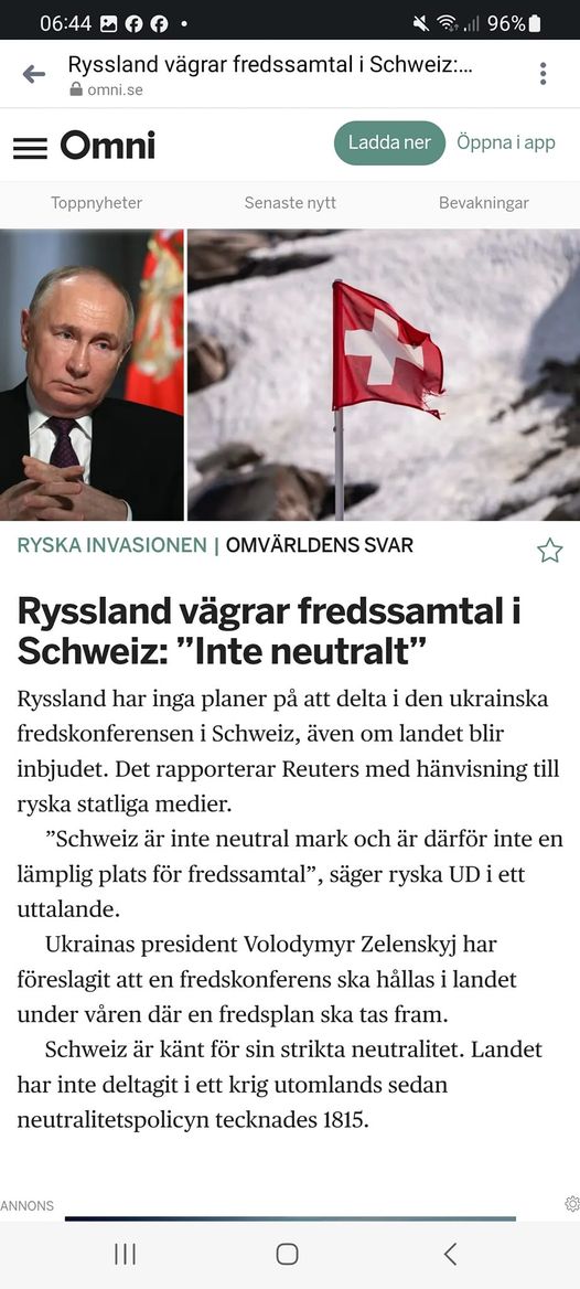 Ryssland & Oneutralt Schweiz